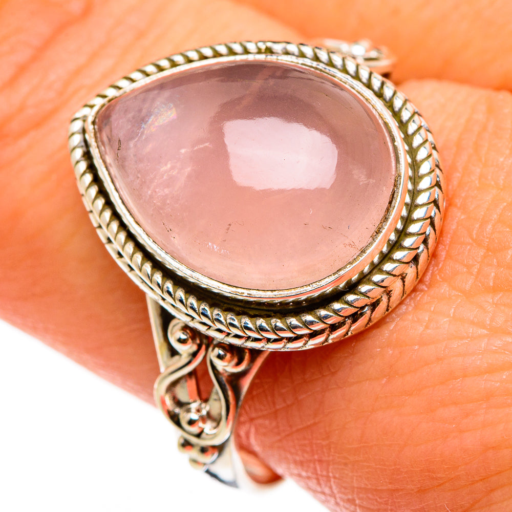 Rose Quartz Rings handcrafted by Anasilvercos - RING86844