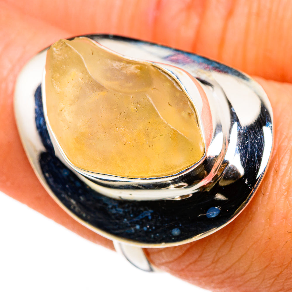Libyan Desert Glass Rings handcrafted by Anasilvercos - RING86907