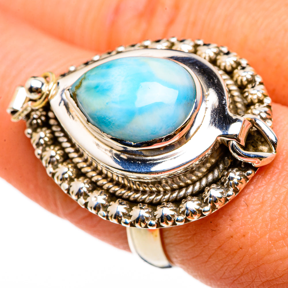 Larimar Rings handcrafted by Anasilvercos - RING86935