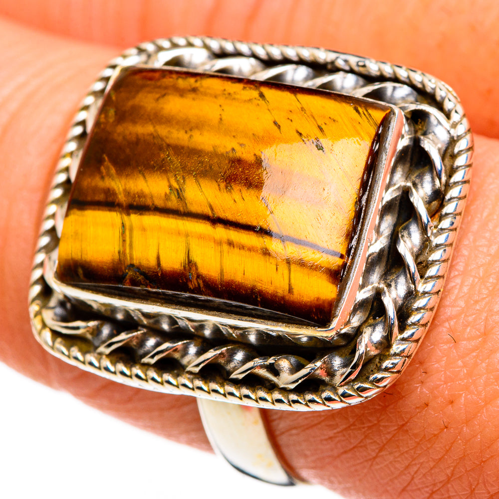 Tiger Eye Rings handcrafted by Anasilvercos - RING86945