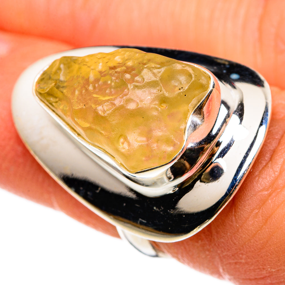Libyan Desert Glass Rings handcrafted by Anasilvercos - RING86949