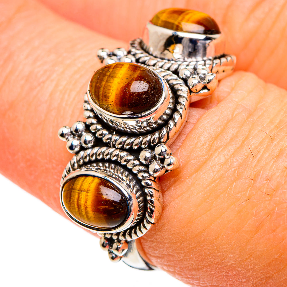 Tiger Eye Rings handcrafted by Anasilvercos - RING87019