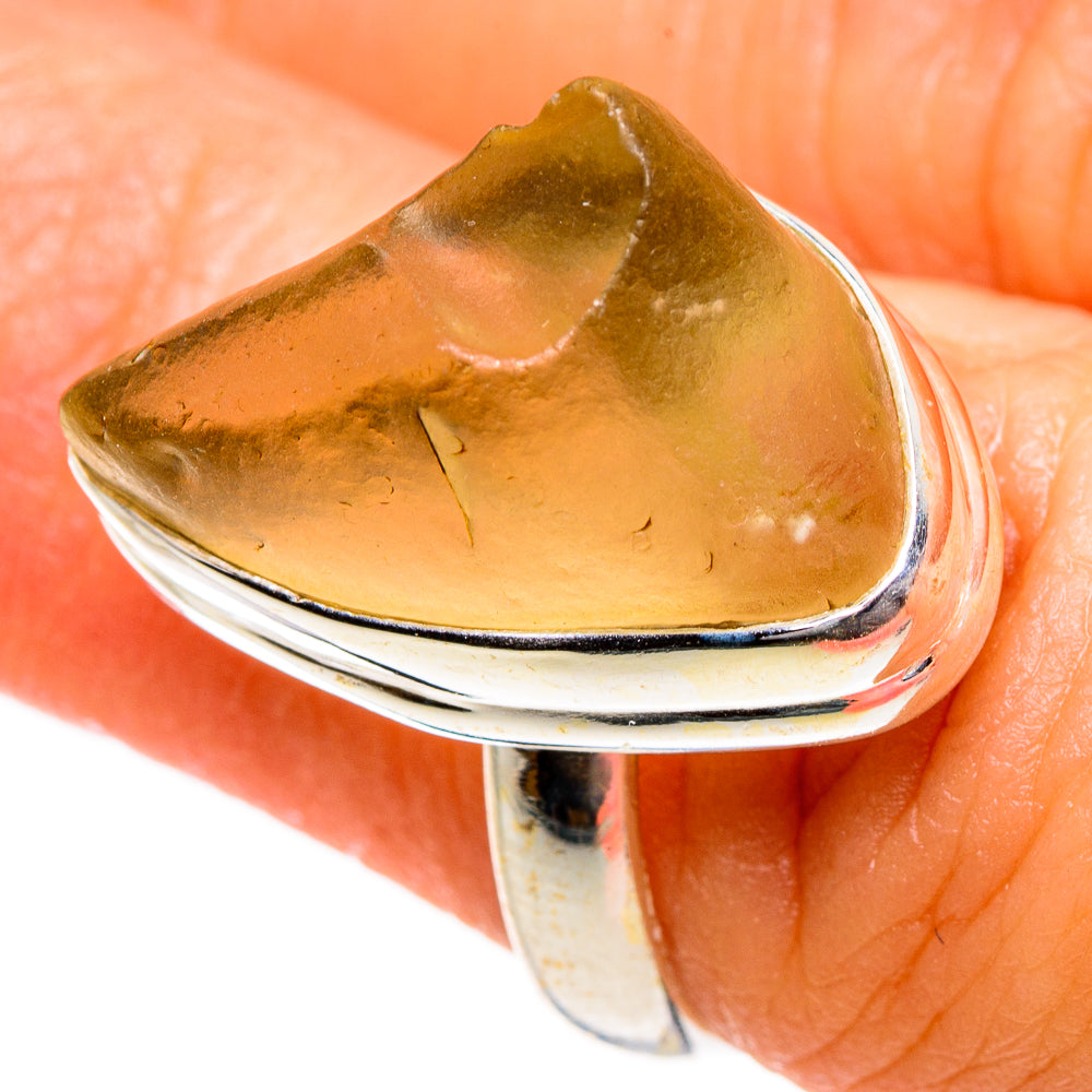 Libyan Desert Glass Rings handcrafted by Anasilvercos - RING87021