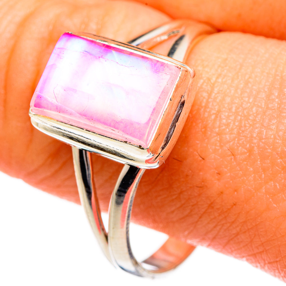 Pink Moonstone Rings handcrafted by Anasilvercos - RING87022