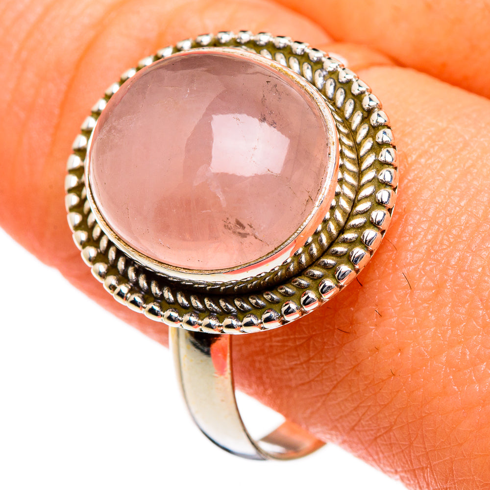 Rose Quartz Rings handcrafted by Anasilvercos - RING87023