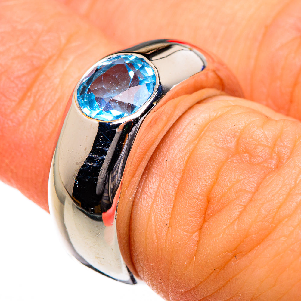 Blue Topaz Rings handcrafted by Anasilvercos - RING87035