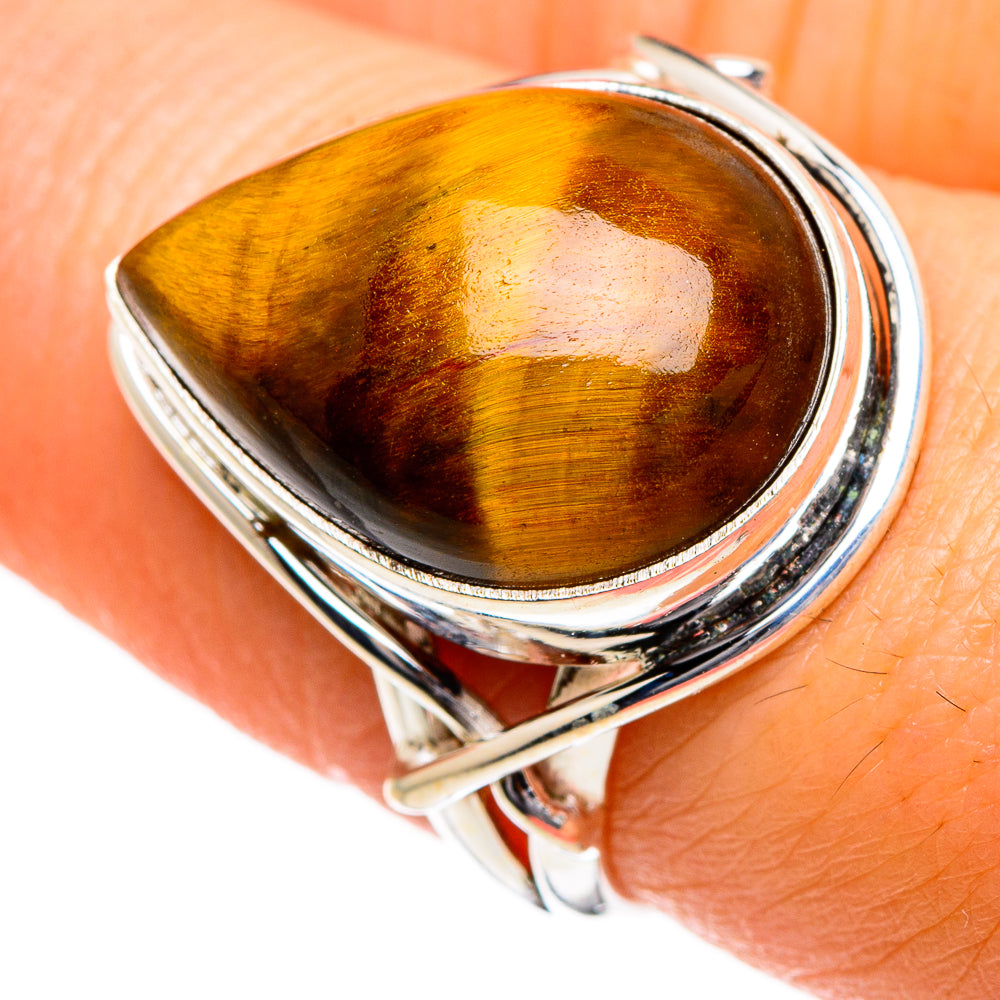 Tiger Eye Rings handcrafted by Anasilvercos - RING87038