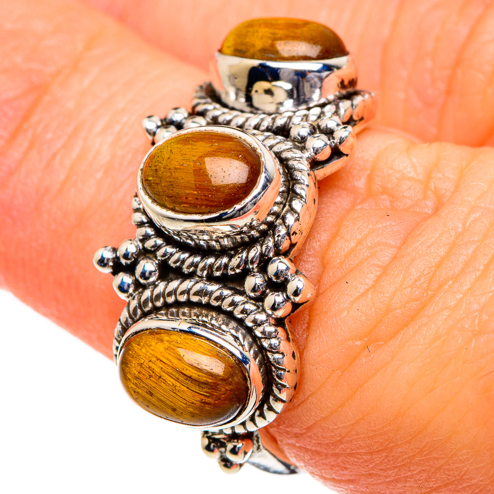 Tiger Eye Rings handcrafted by Anasilvercos - RING87039