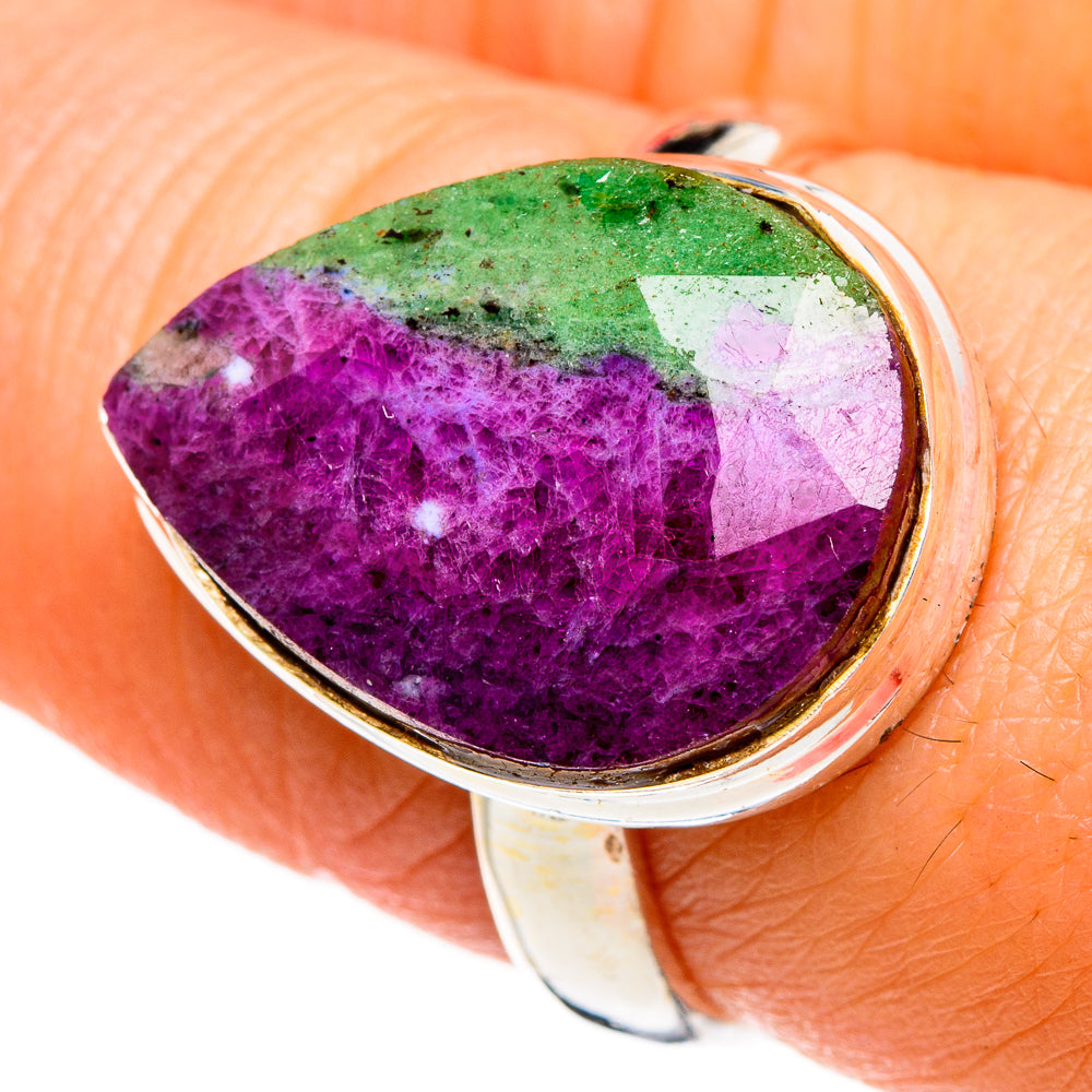 Ruby Zoisite Rings handcrafted by Anasilvercos - RING87051