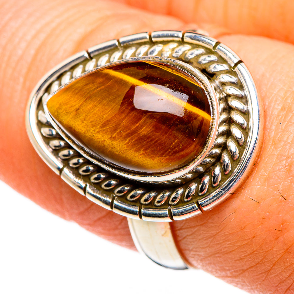 Tiger Eye Rings handcrafted by Anasilvercos - RING87059