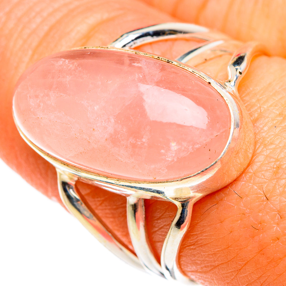 Rose Quartz Rings handcrafted by Anasilvercos - RING87062