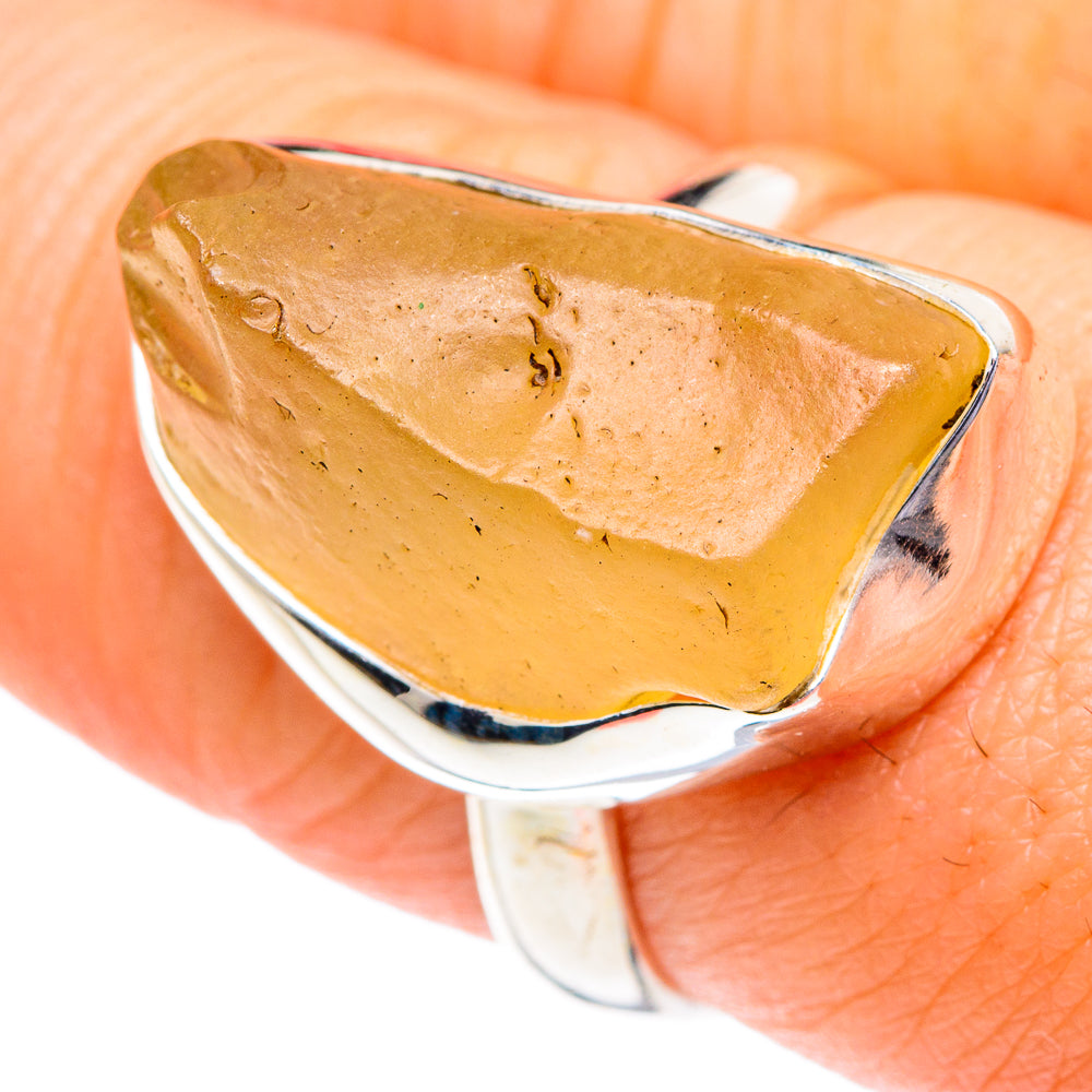 Libyan Desert Glass Rings handcrafted by Anasilvercos - RING87078