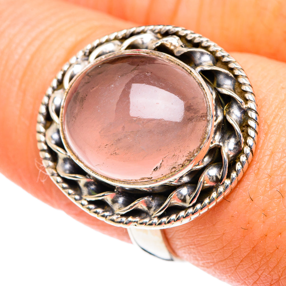 Rose Quartz Rings handcrafted by Anasilvercos - RING87081