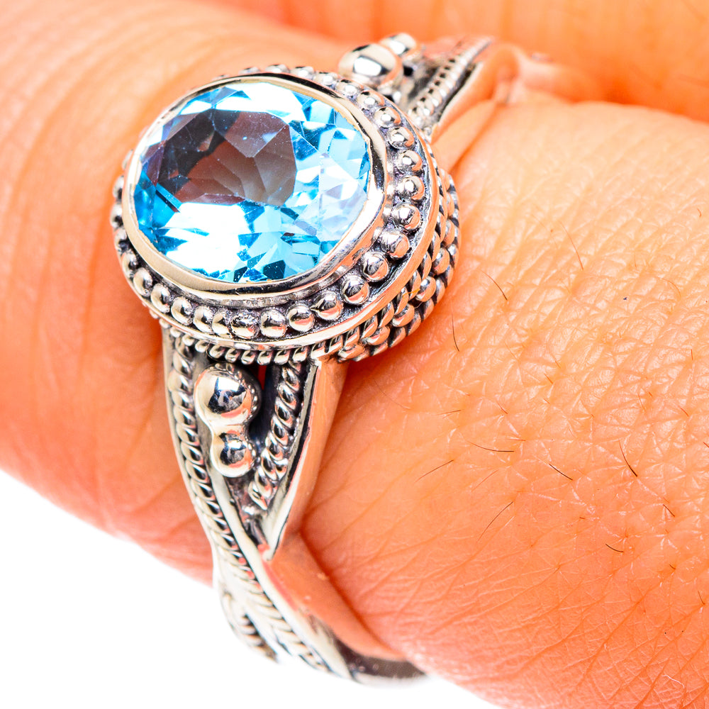 Blue Topaz Rings handcrafted by Anasilvercos - RING87089
