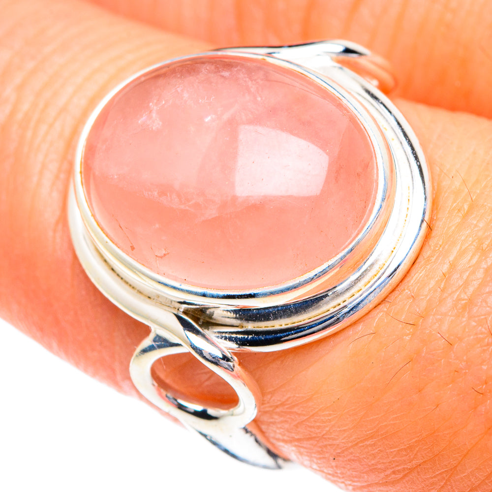 Rose Quartz Rings handcrafted by Anasilvercos - RING87097
