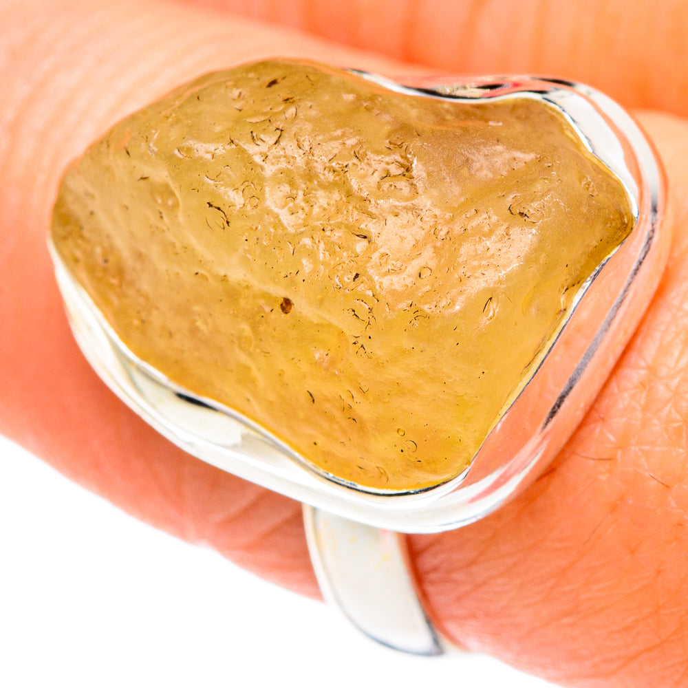 Libyan Desert Glass Rings handcrafted by Anasilvercos - RING87112