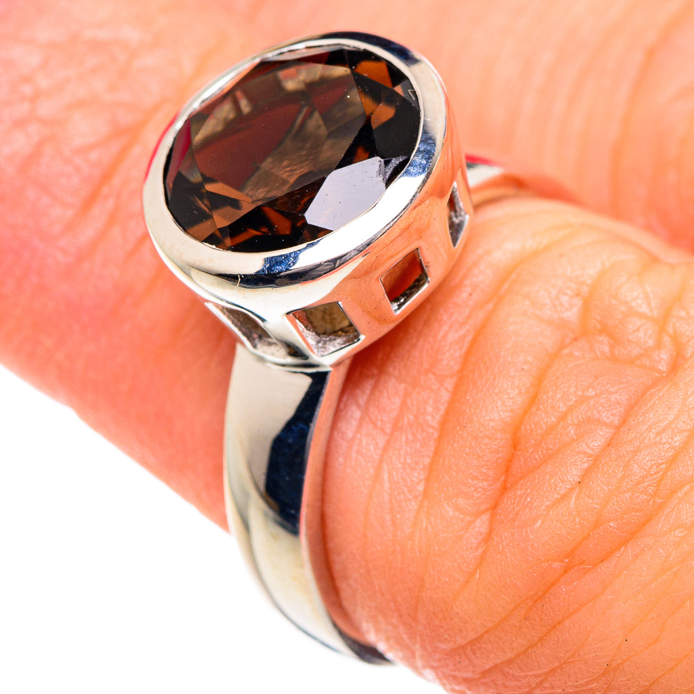 Smoky Quartz Rings handcrafted by Anasilvercos - RING87128