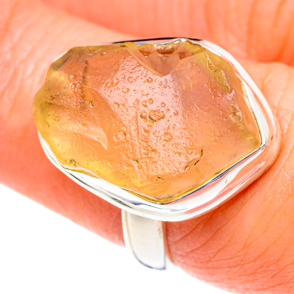 Libyan Desert Glass Rings handcrafted by Anasilvercos - RING87143