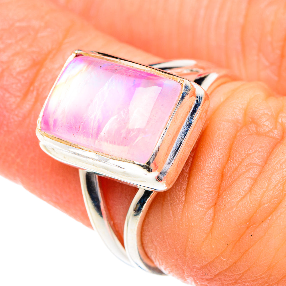 Pink Moonstone Rings handcrafted by Anasilvercos - RING87155