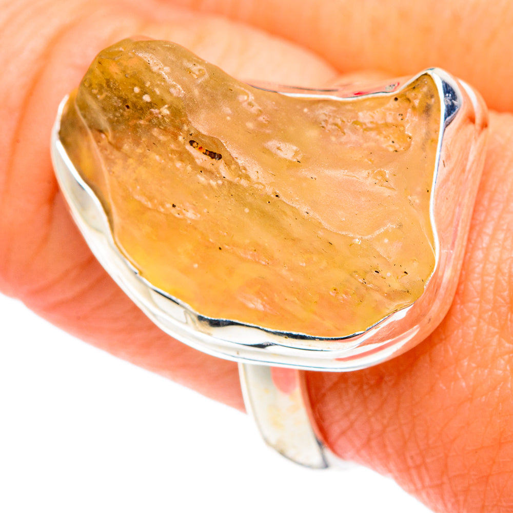 Libyan Desert Glass Rings handcrafted by Anasilvercos - RING87195