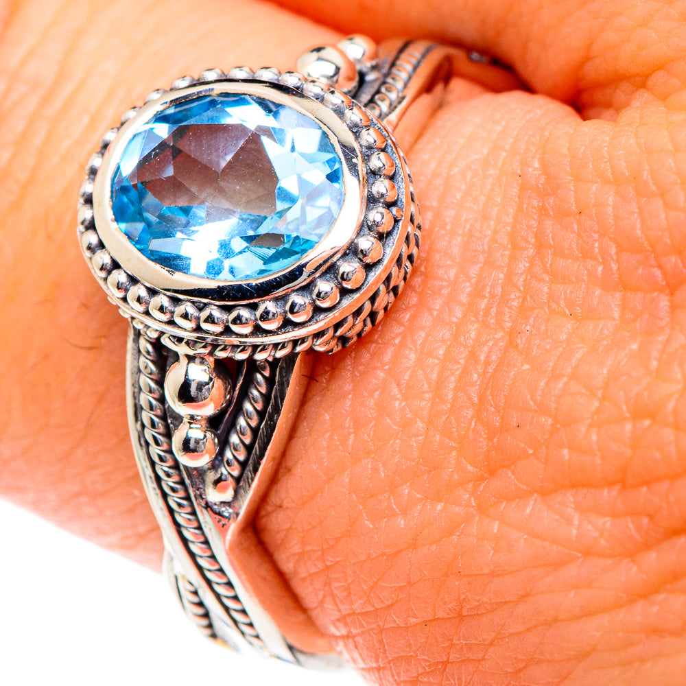 Blue Topaz Rings handcrafted by Anasilvercos - RING87205