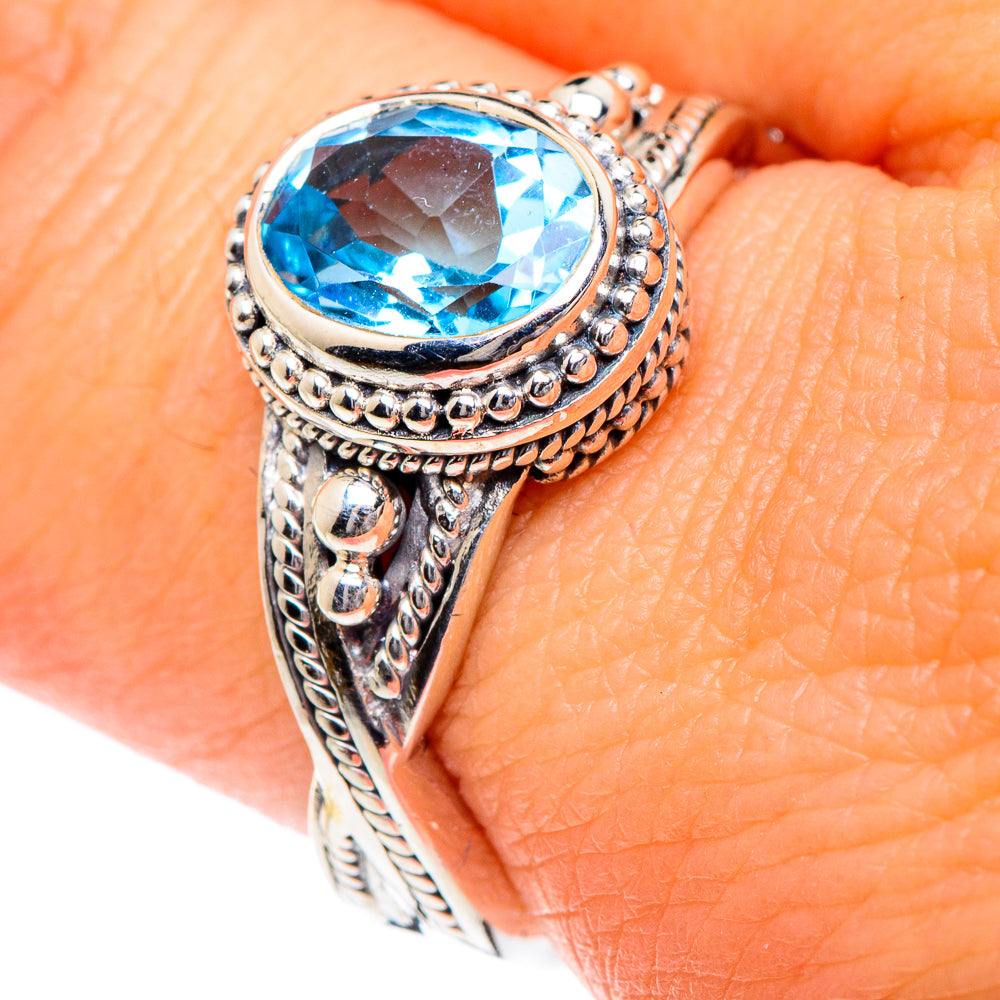 Blue Topaz Rings handcrafted by Anasilvercos - RING87214