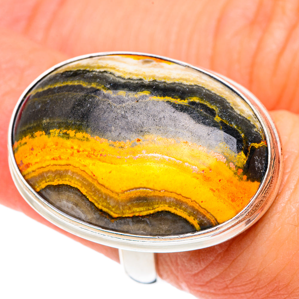 Bumble Bee Jasper Rings handcrafted by Anasilvercos - RING87217