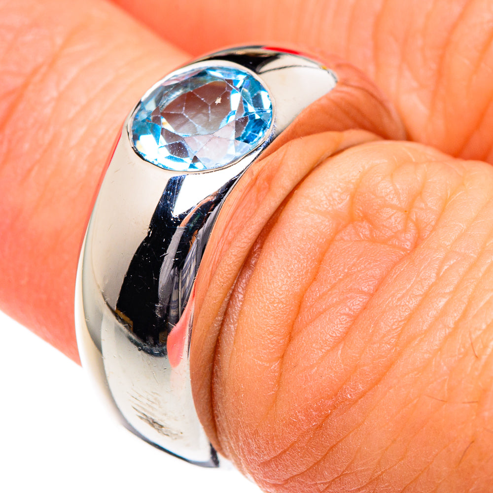 Blue Topaz Rings handcrafted by Anasilvercos - RING87219