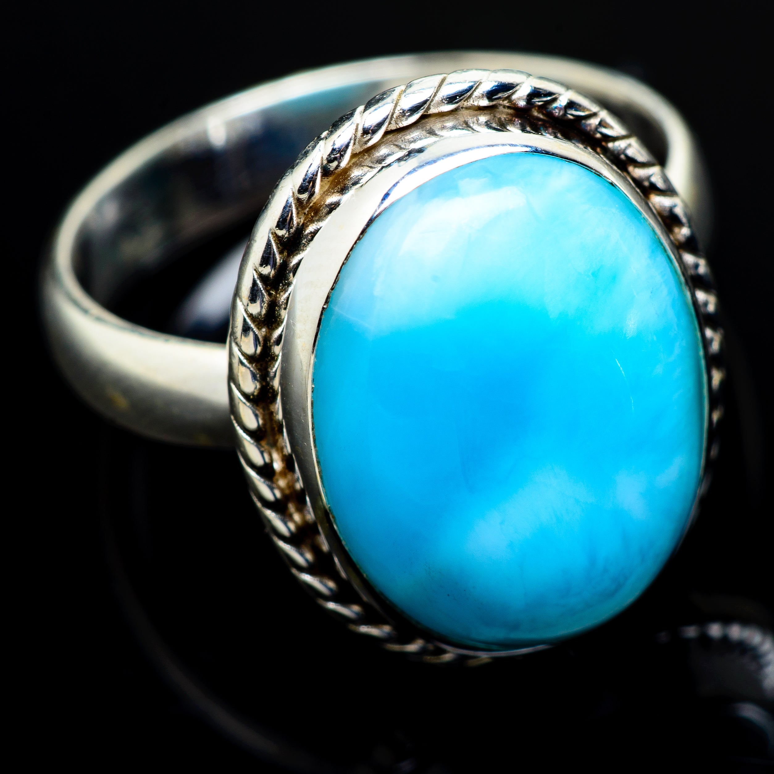 Larimar Rings handcrafted by Anasilvercos - RING8724