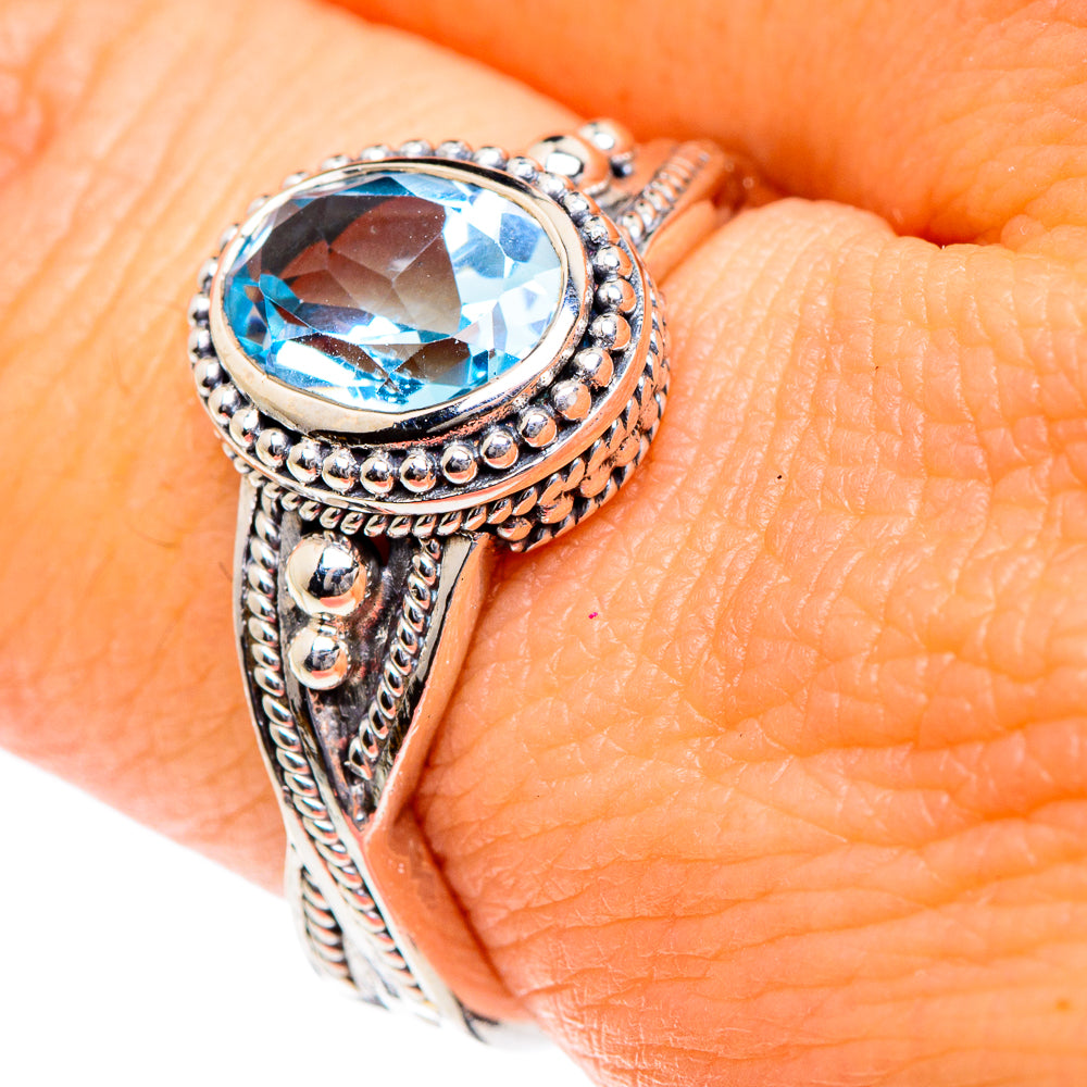 Blue Topaz Rings handcrafted by Anasilvercos - RING87252