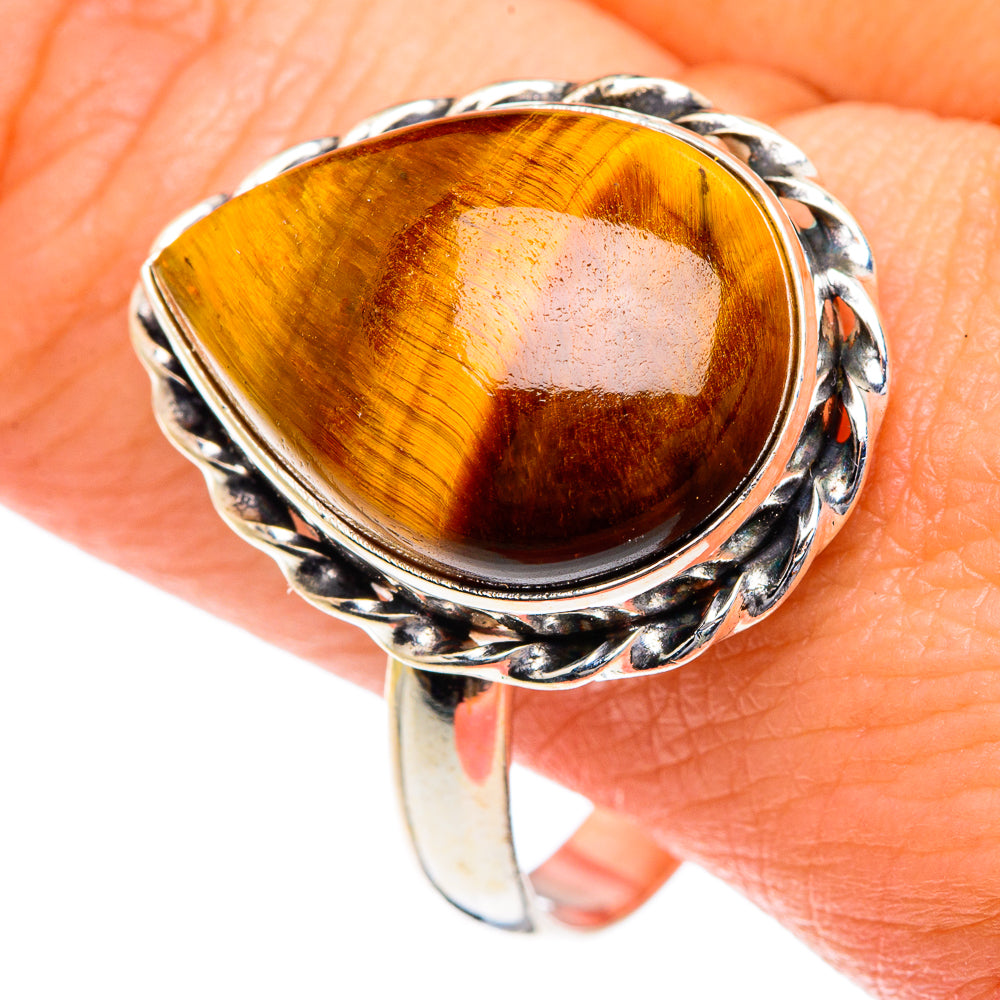 Tiger Eye Rings handcrafted by Anasilvercos - RING87263