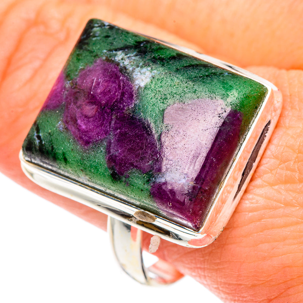 Ruby Zoisite Rings handcrafted by Anasilvercos - RING87274