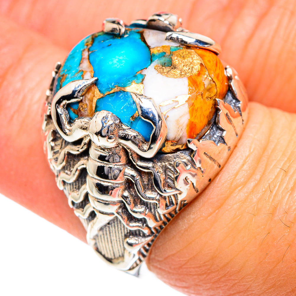 Spiny Oyster Turquoise Rings handcrafted by Anasilvercos - RING87276
