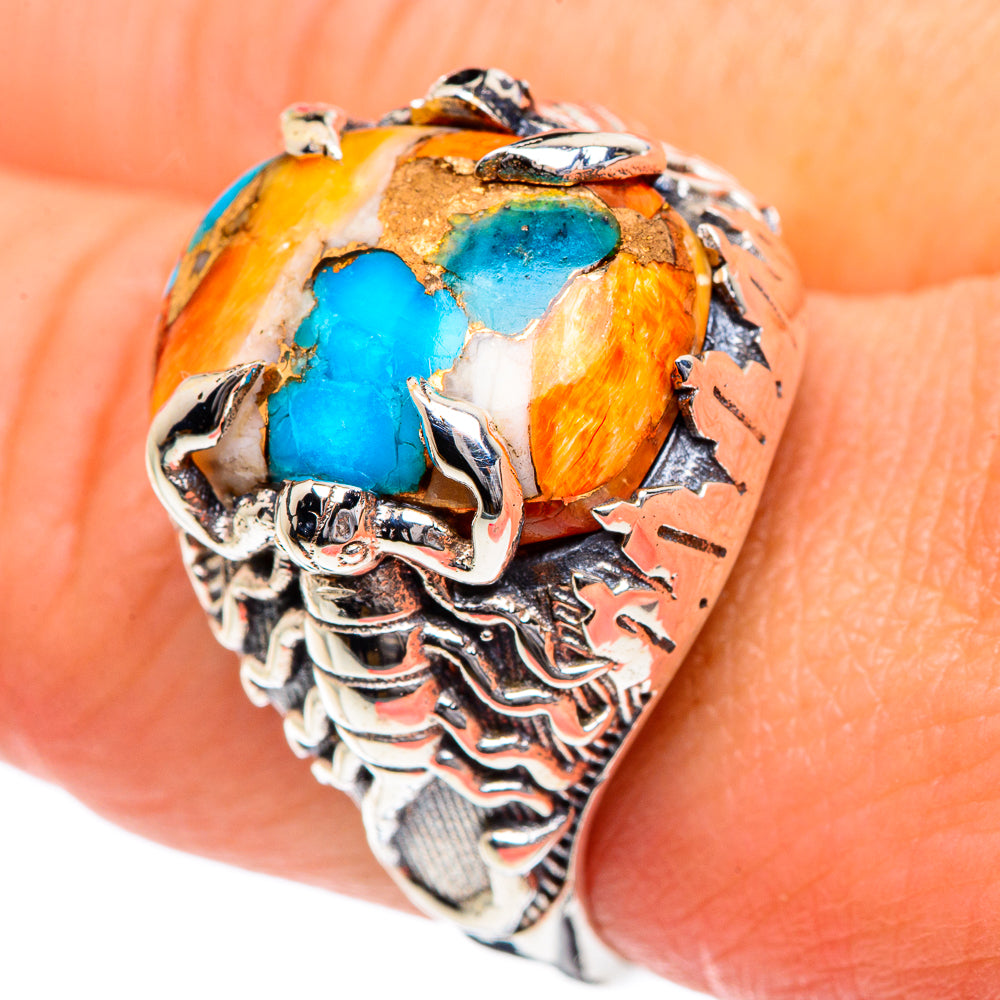 Spiny Oyster Turquoise Rings handcrafted by Anasilvercos - RING87301
