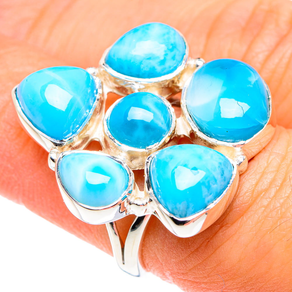 Larimar Rings handcrafted by Anasilvercos - RING87349
