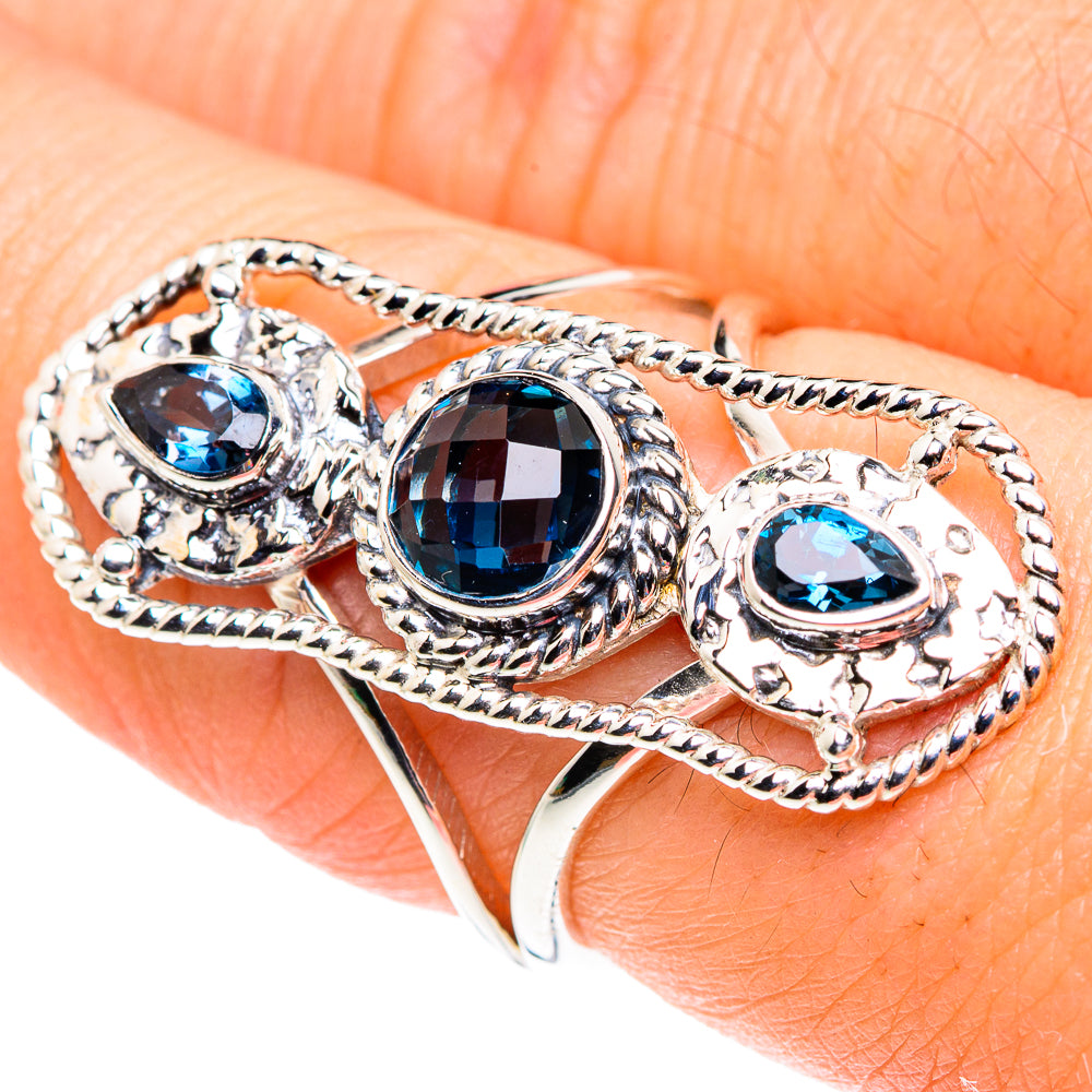 Blue Quartz Rings handcrafted by Anasilvercos - RING87351