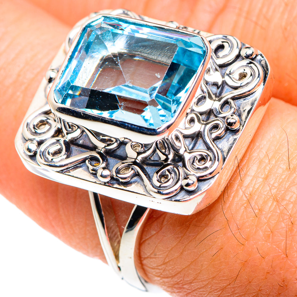 Blue Topaz Rings handcrafted by Anasilvercos - RING87356