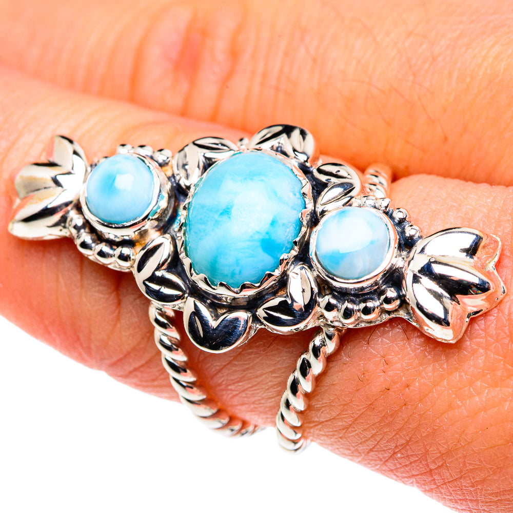 Larimar Rings handcrafted by Anasilvercos - RING87367