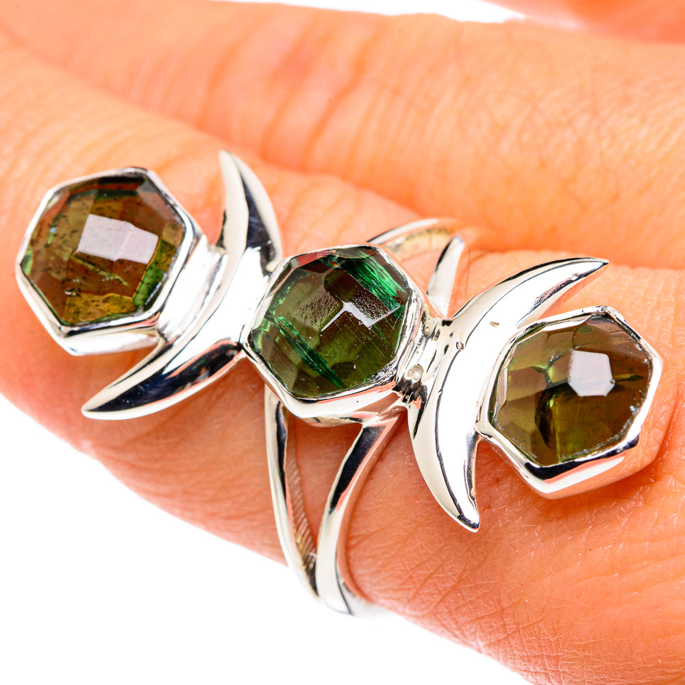 Green Tourmaline Rings handcrafted by Anasilvercos - RING87378