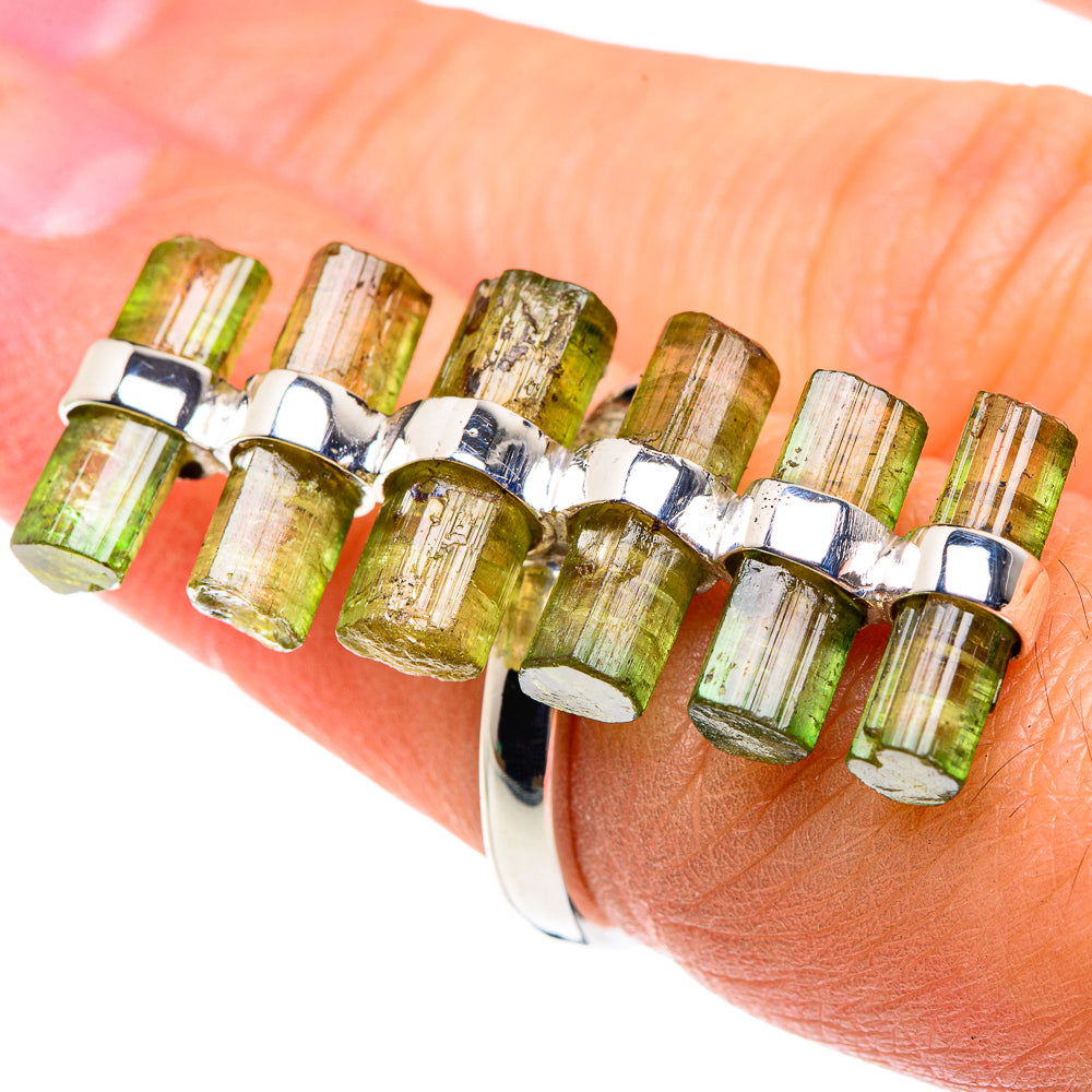 Green Tourmaline Rings handcrafted by Anasilvercos - RING87400