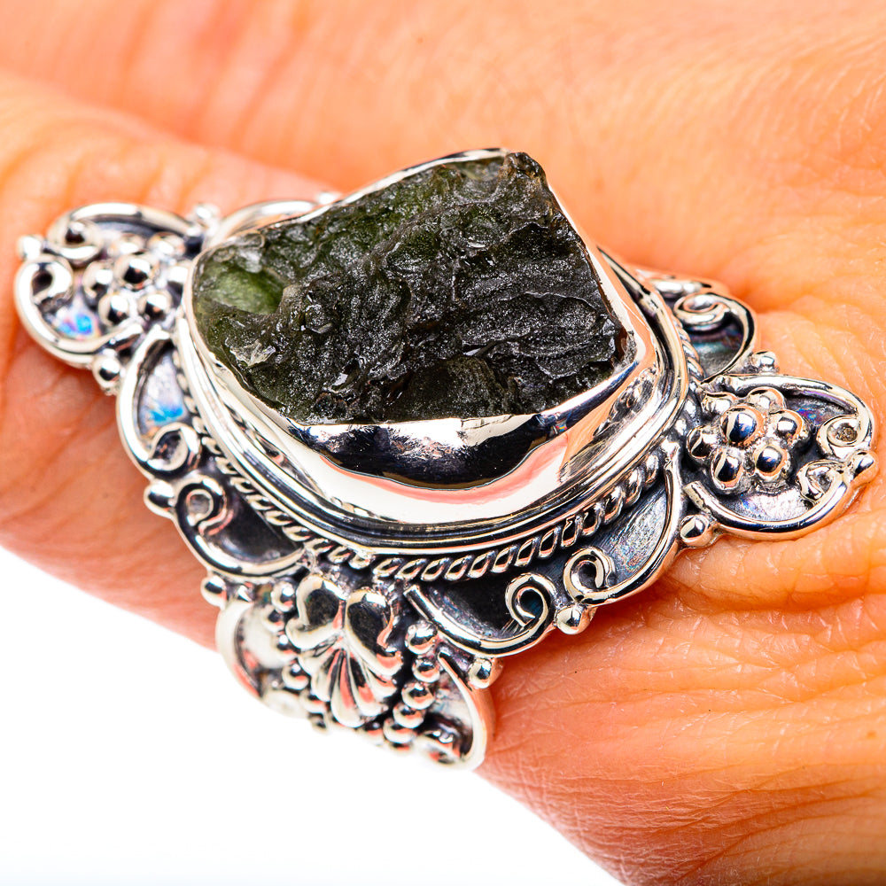 Czech Moldavite Rings handcrafted by Anasilvercos - RING87401