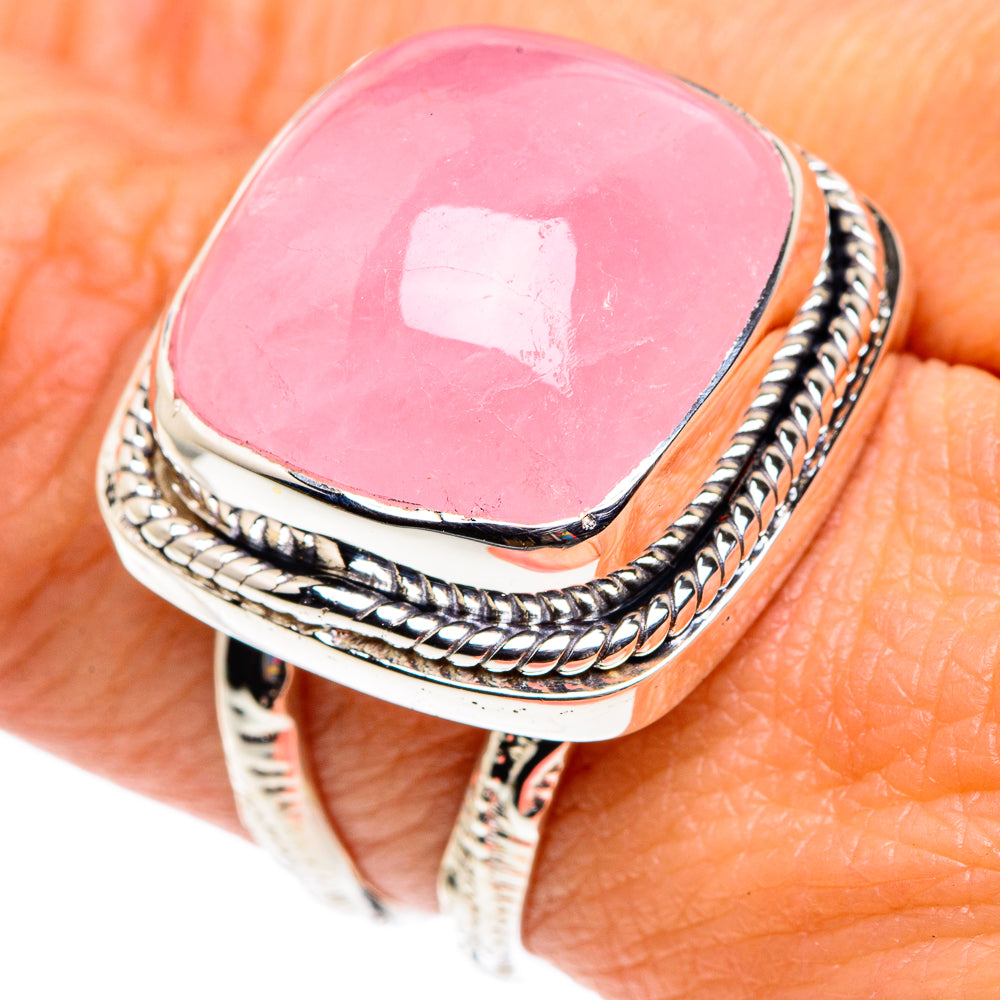Rose Quartz Rings handcrafted by Anasilvercos - RING87429