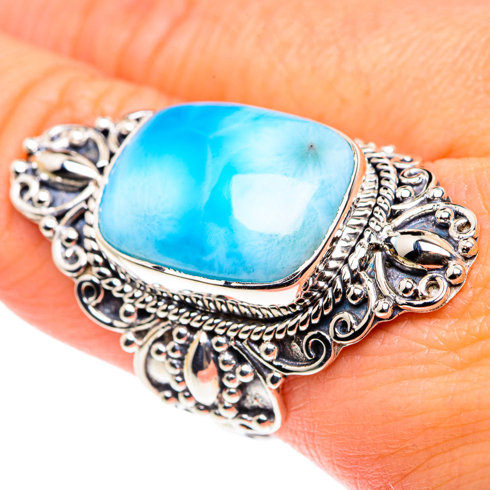 Larimar Rings handcrafted by Anasilvercos - RING87447