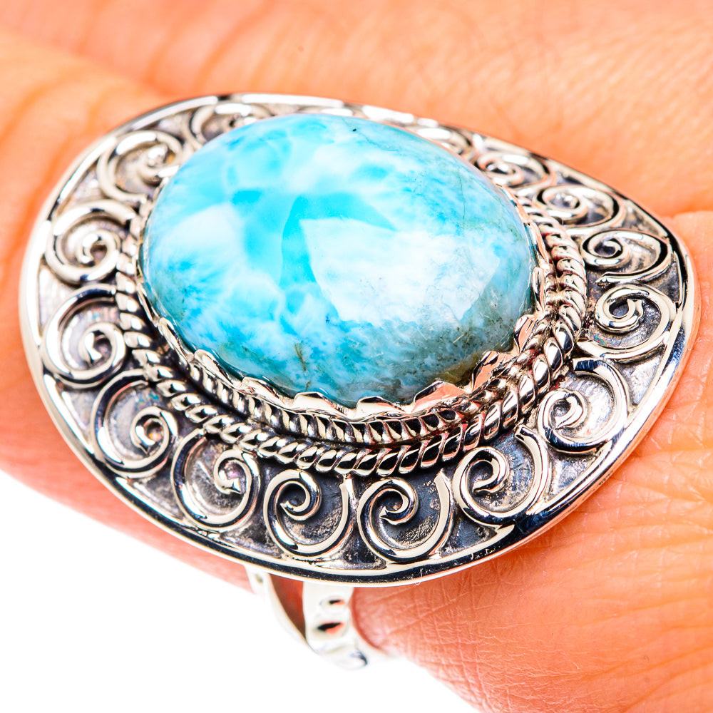 Larimar Rings handcrafted by Anasilvercos - RING87467