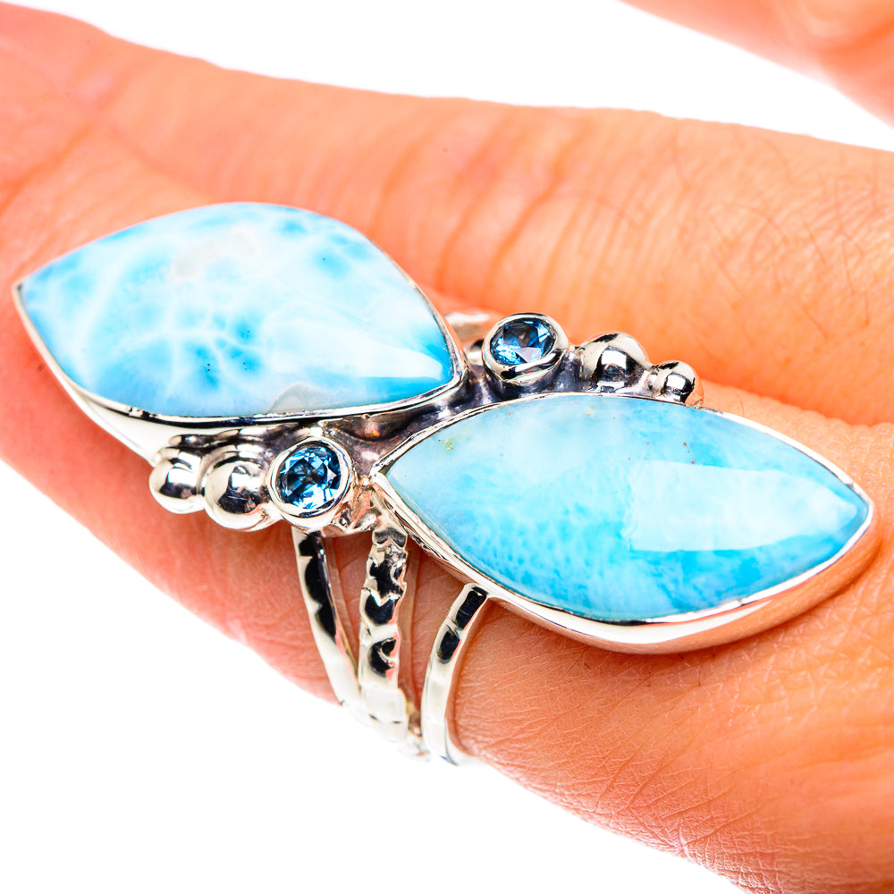 Larimar, Blue Quartz Rings handcrafted by Anasilvercos - RING87483