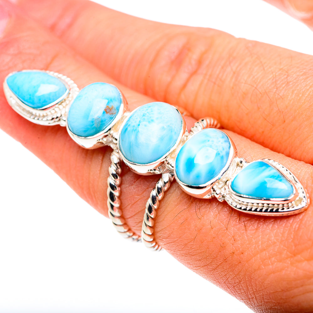 Larimar Rings handcrafted by Anasilvercos - RING87487