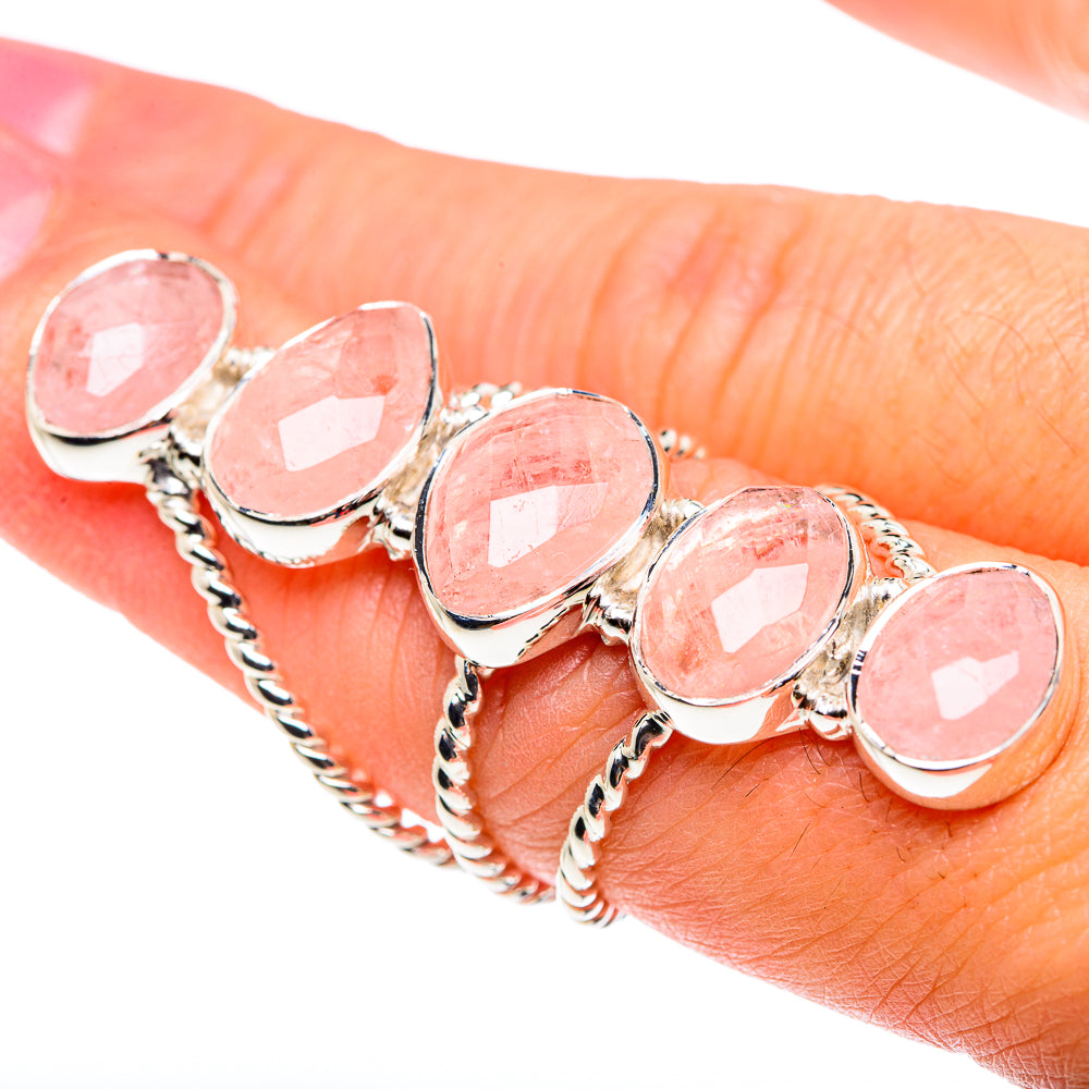 Rose Quartz Rings handcrafted by Anasilvercos - RING87489