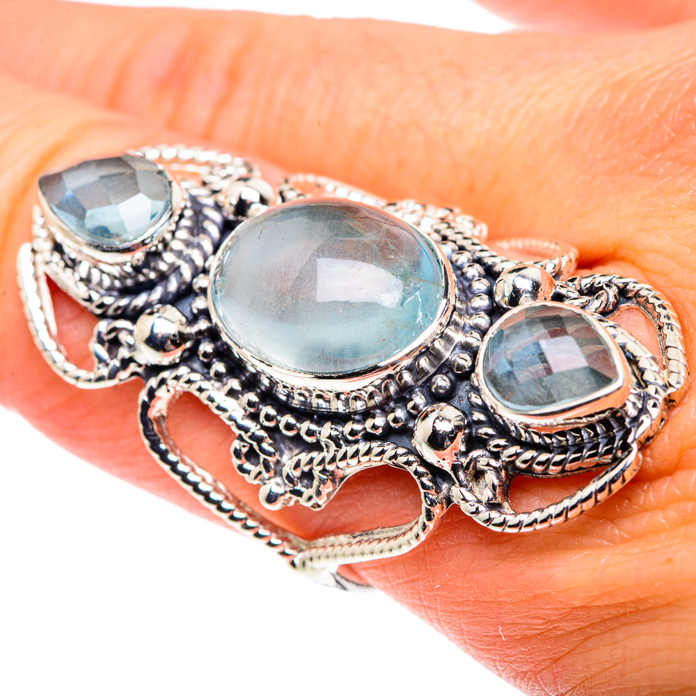 Aquamarine Rings handcrafted by Anasilvercos - RING87503