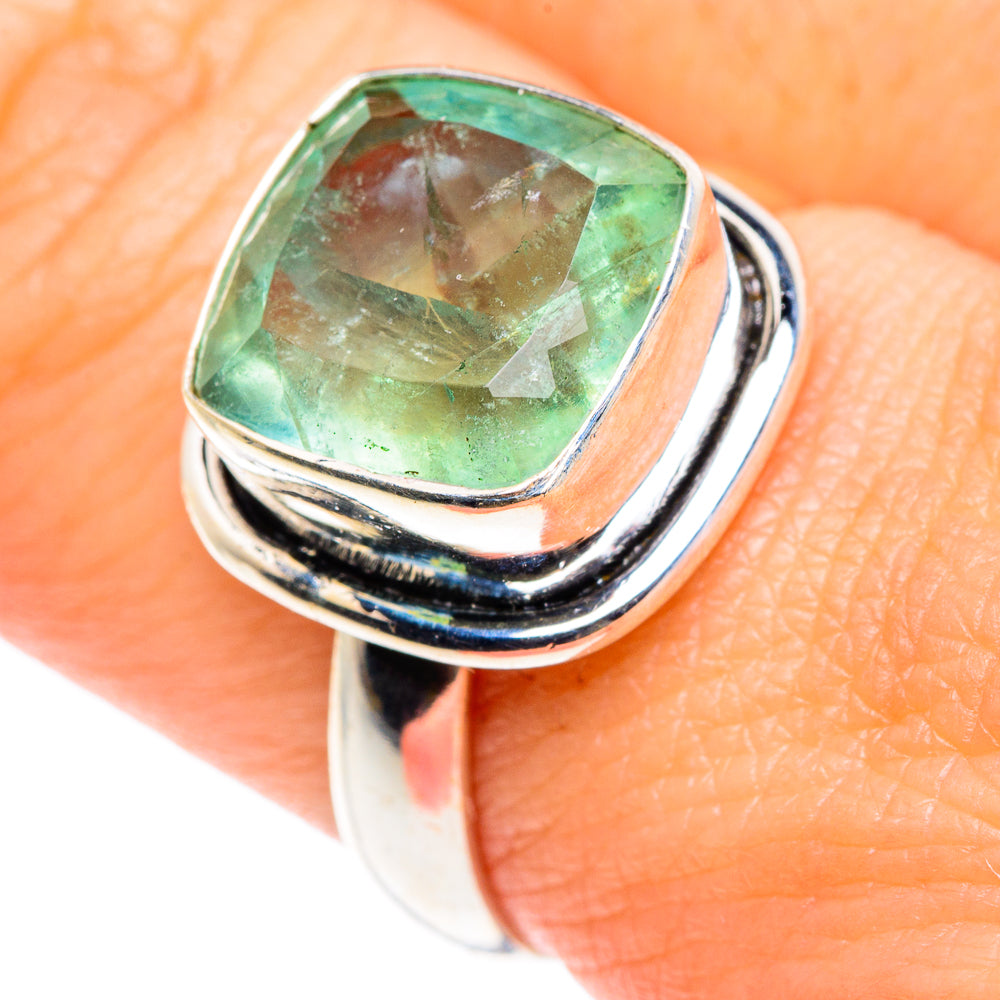 Green Fluorite Rings handcrafted by Anasilvercos - RING87529