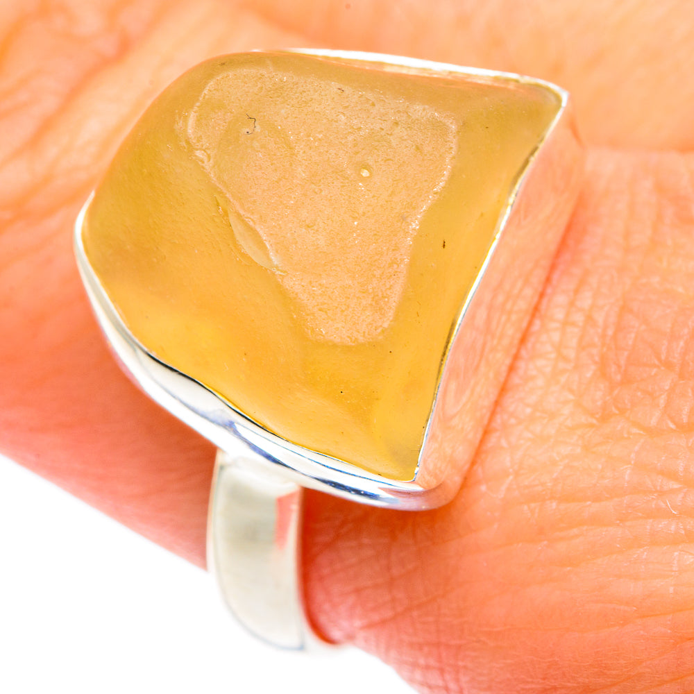 Libyan Desert Glass Rings handcrafted by Anasilvercos - RING87535